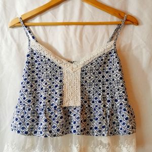 Garage tank, navy/cream, small